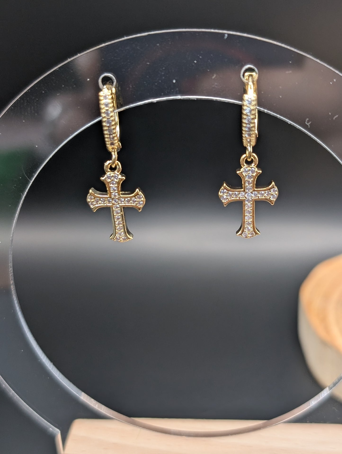 Cross Hoop Earrings