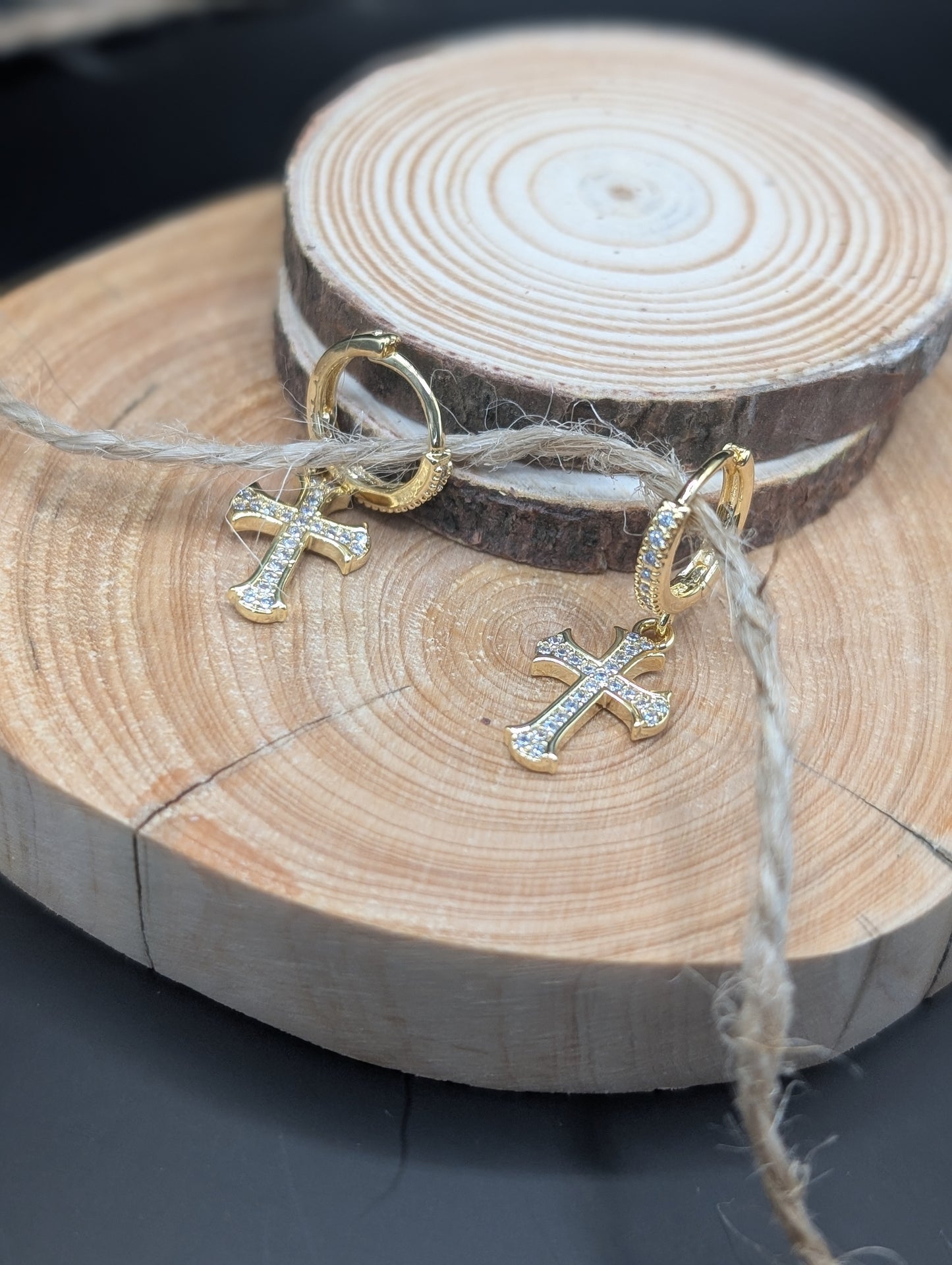 Cross Hoop Earrings