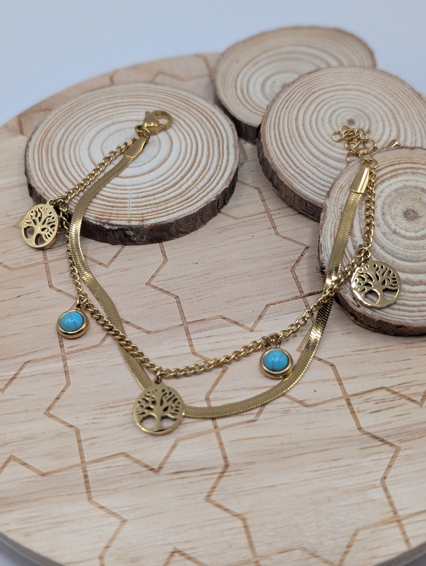 Turquoise Tree of Life Bracelet