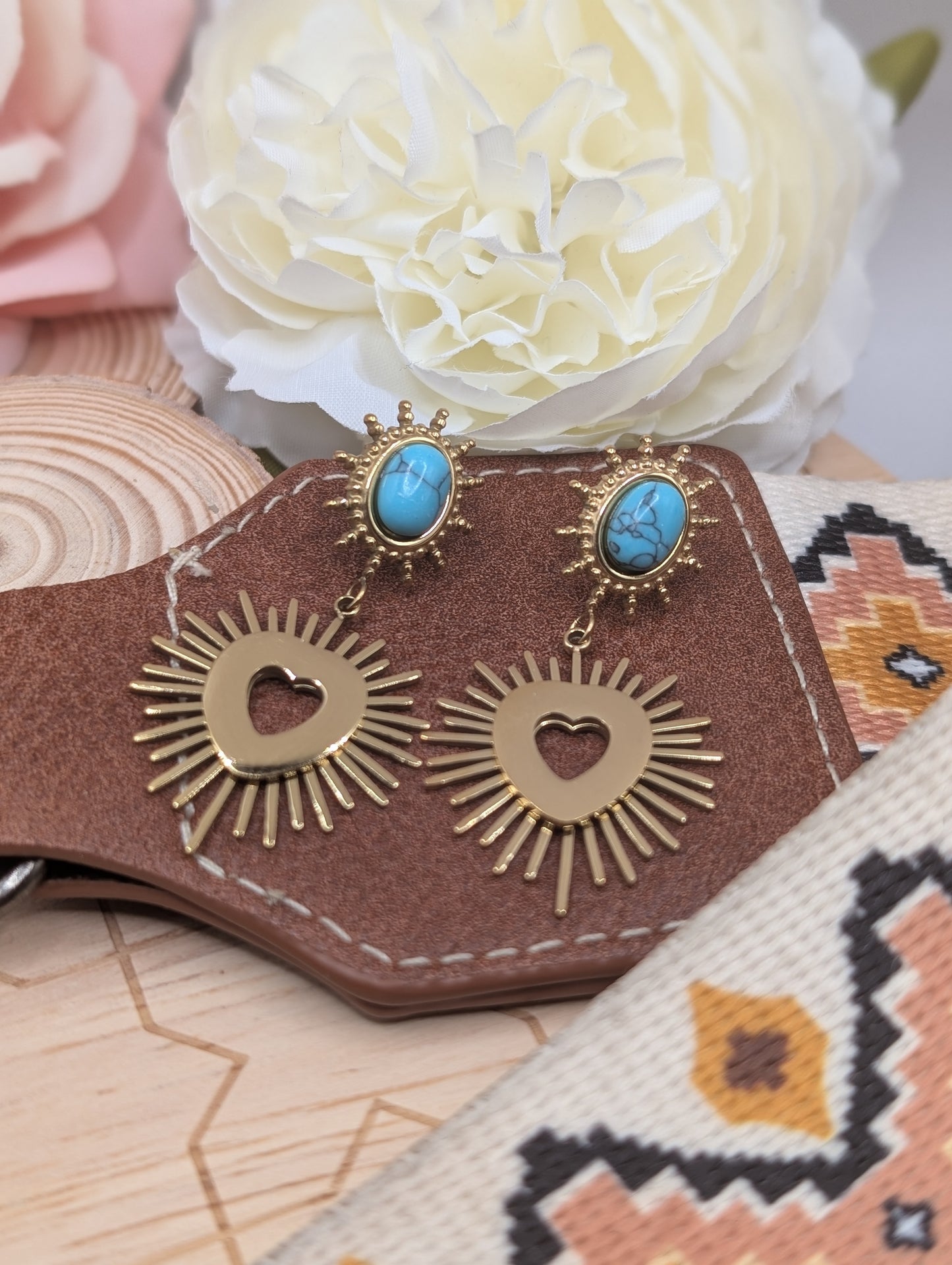 Moonburst Drop Turquoise Earrings