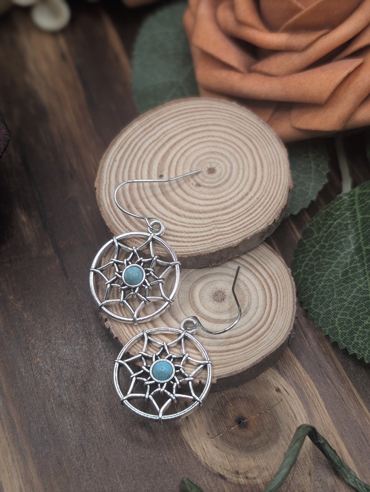 Dreamcatcher drop earrings