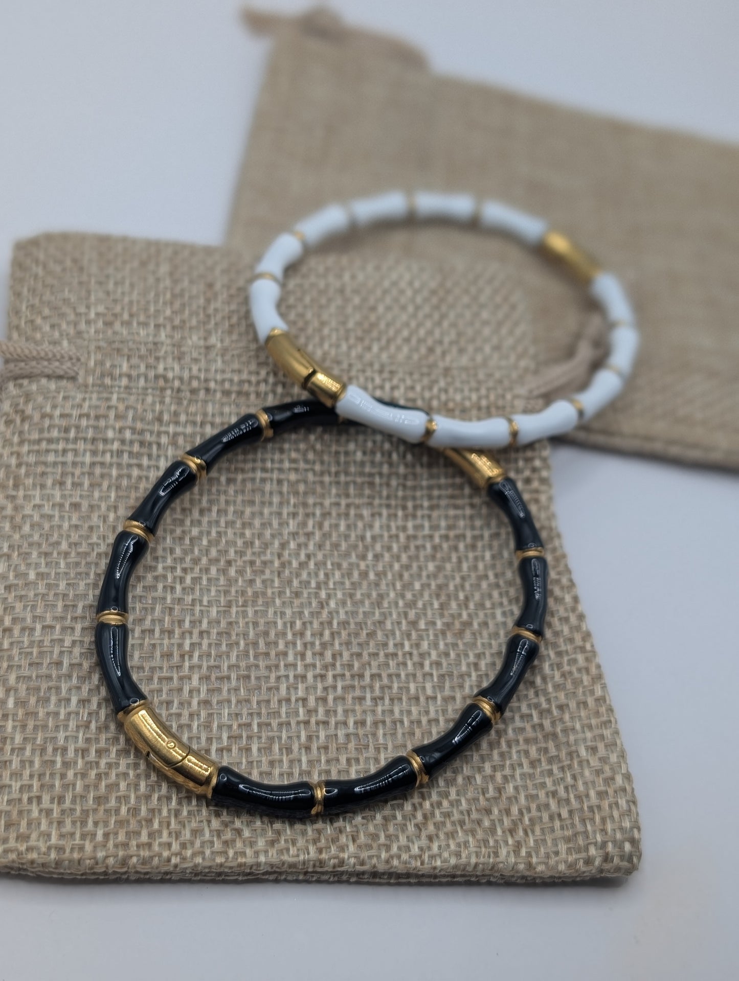 Enamel bamboo bangle