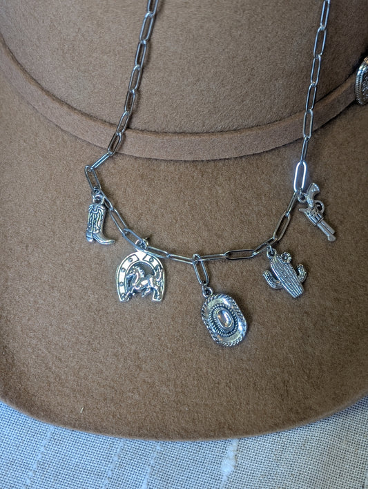 Silver Corral Charm Necklace