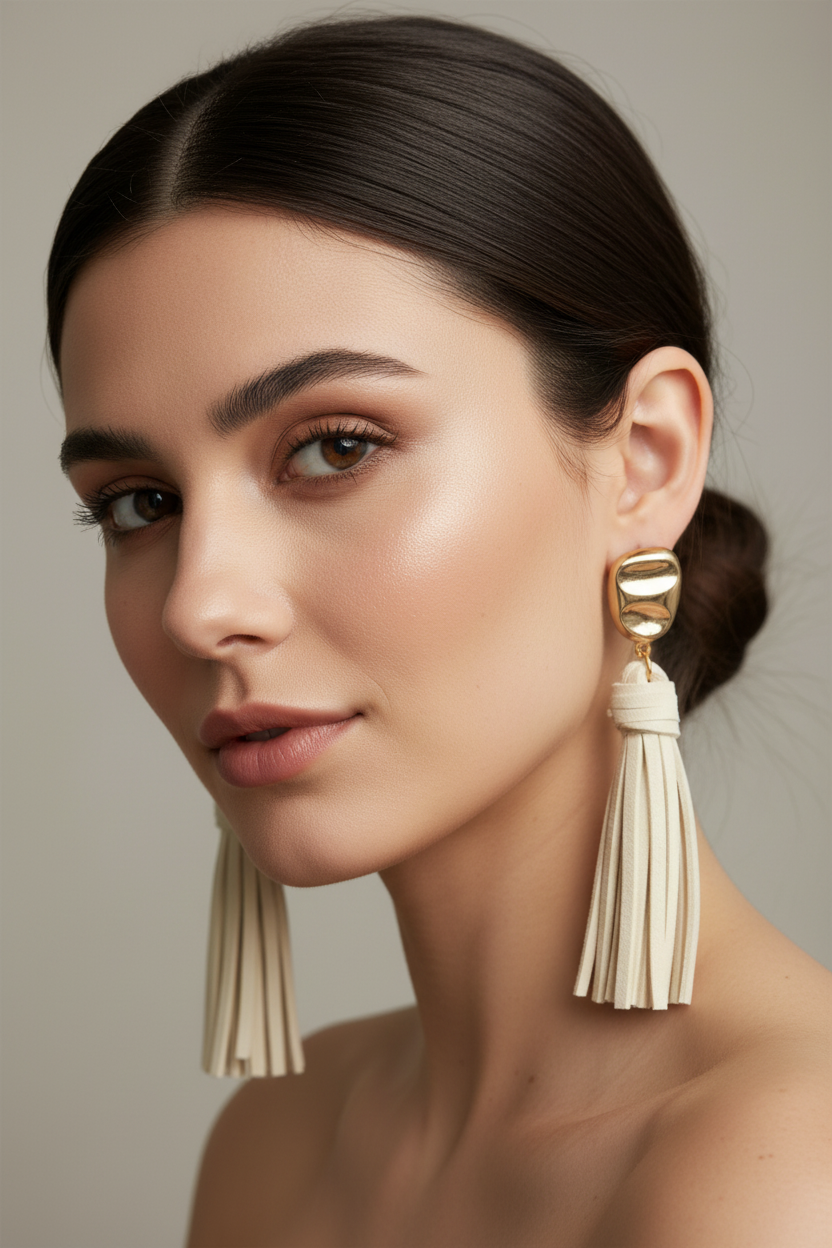 Cream Tassell Earrings