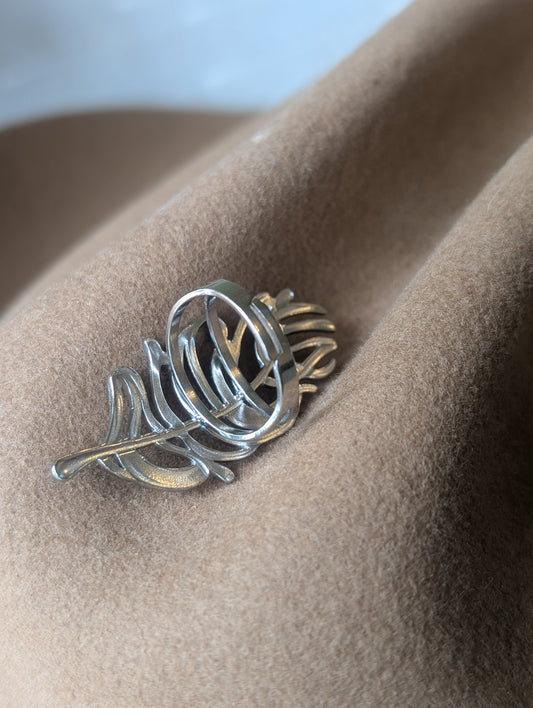 Silver Feather Adjustable ring