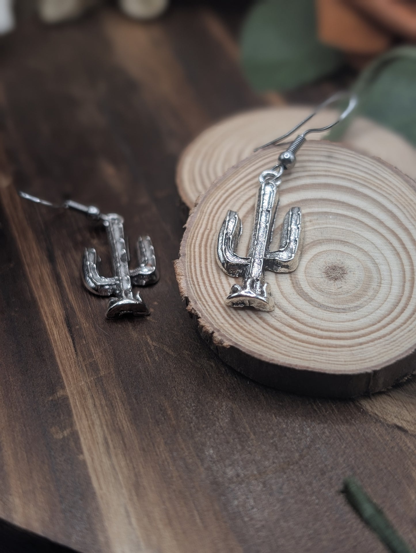 Cactus drop earrings