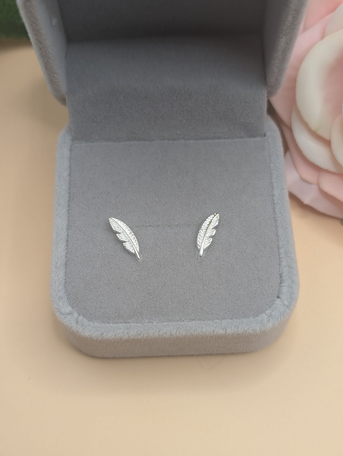 Sterling Silver feather Studs