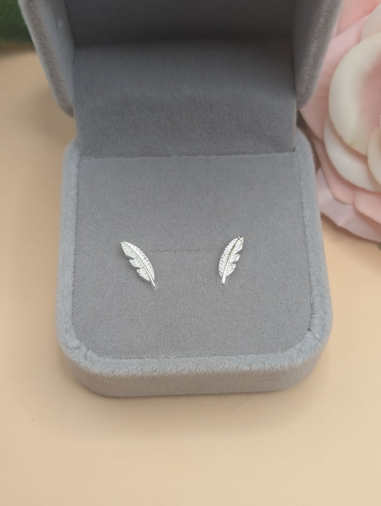Sterling Silver feather Studs