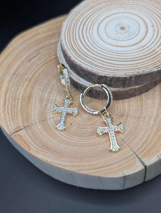 Cross Hoop Earrings