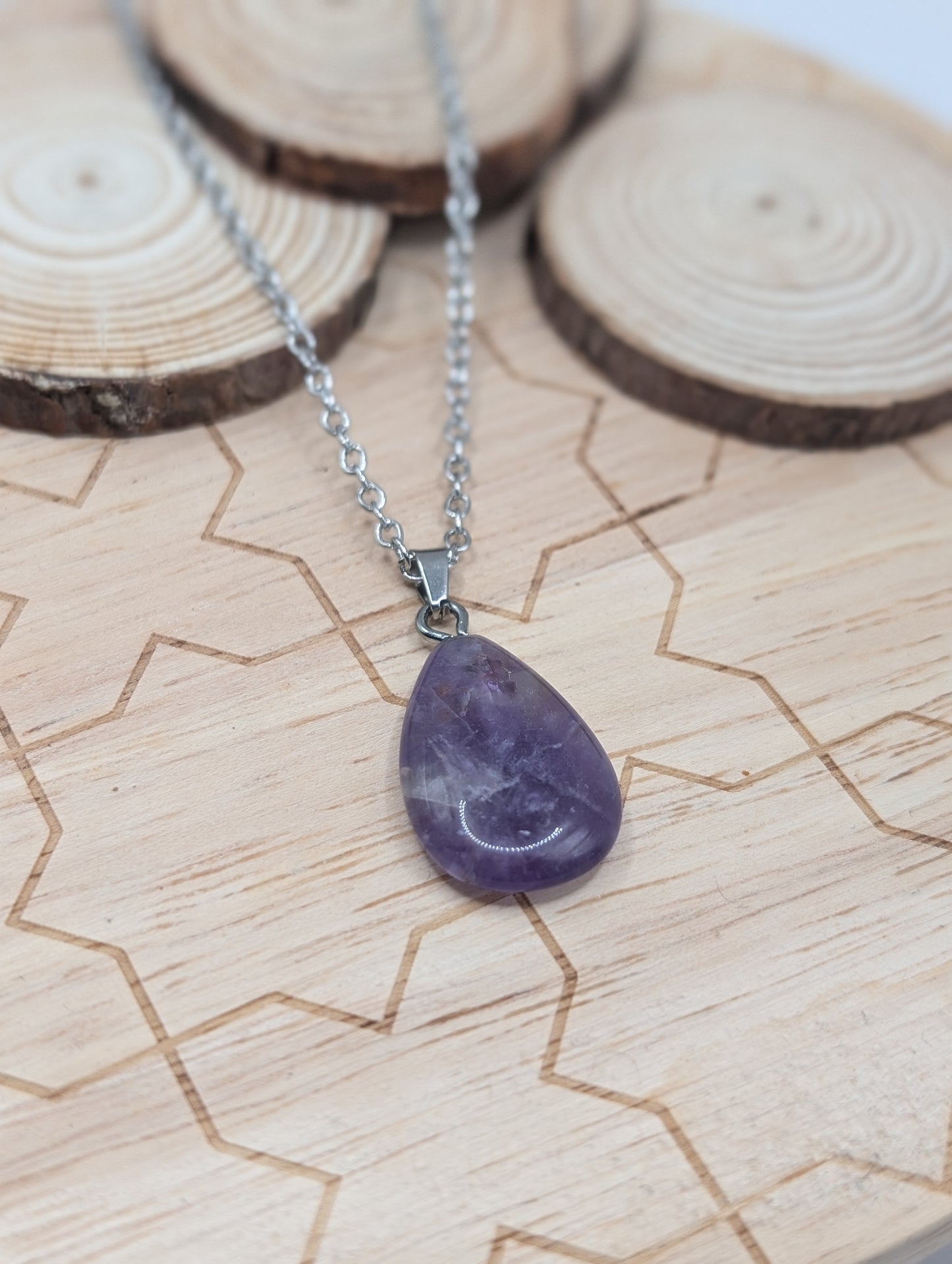 Amethyst Drop Crystal Pendant