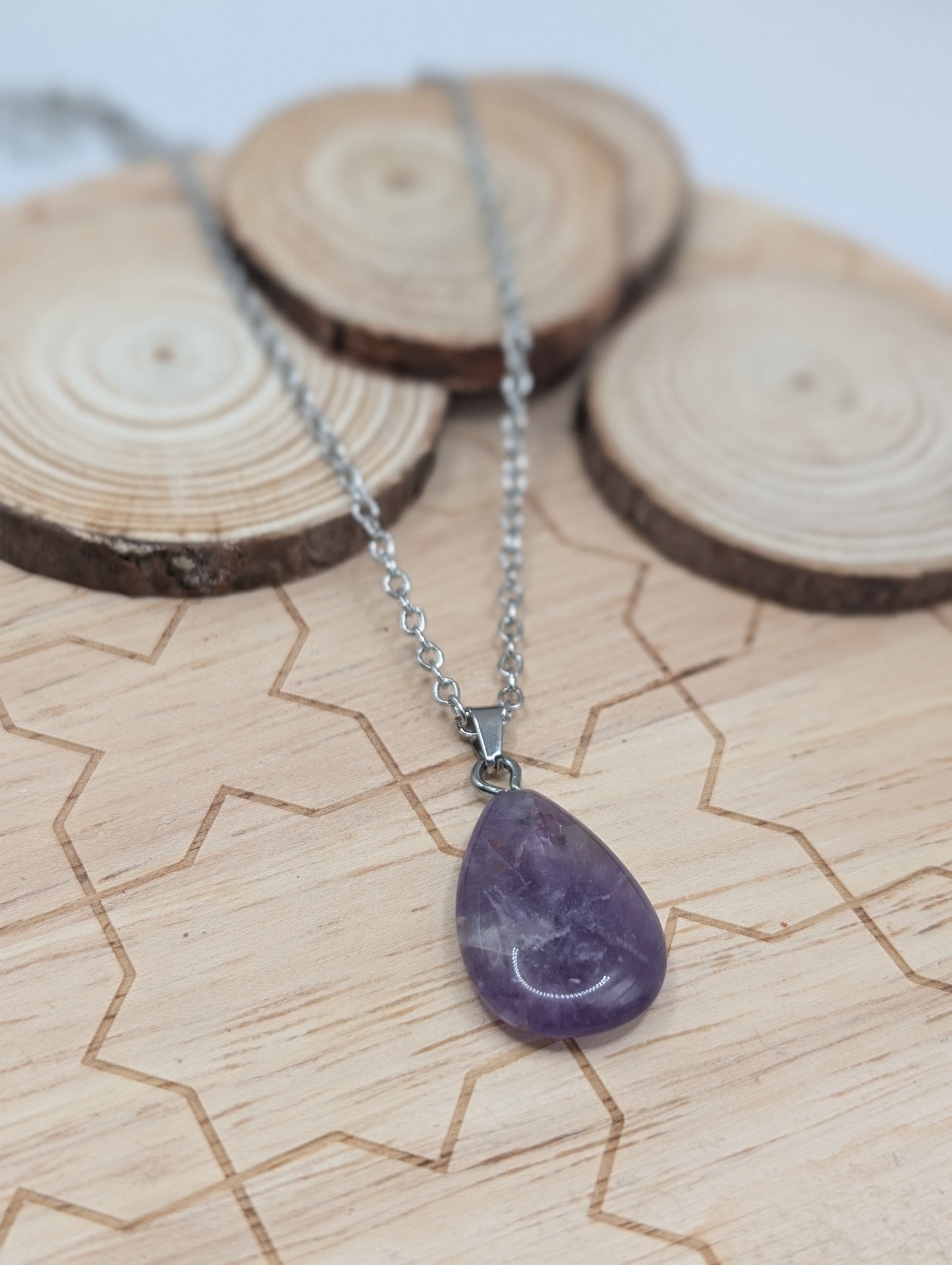 Amethyst Drop Crystal Pendant