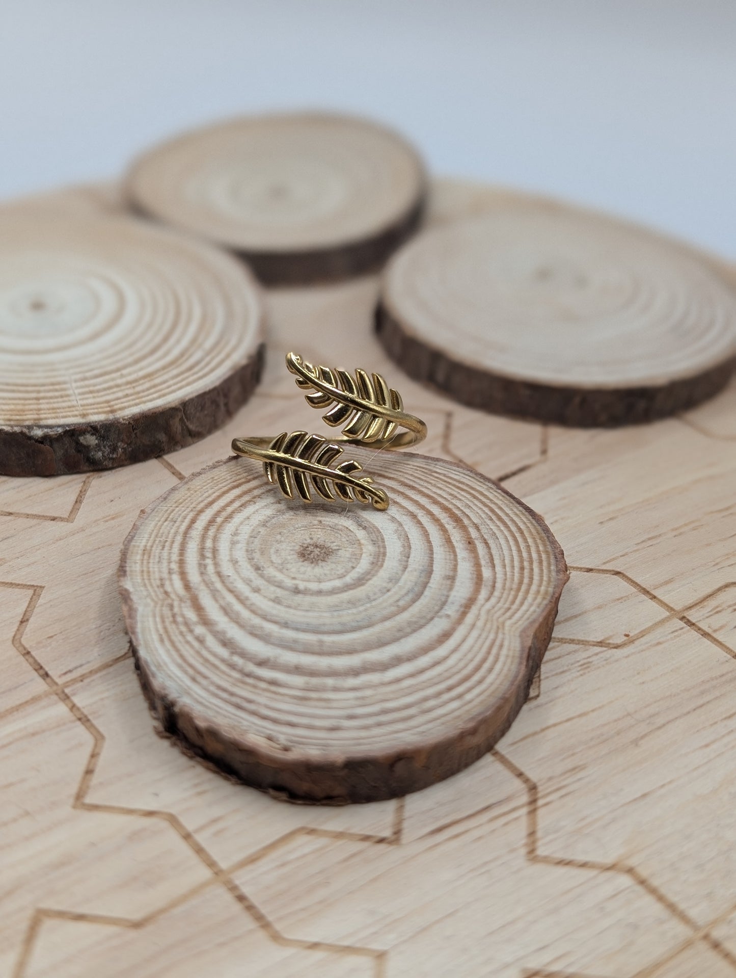 Olive Vine Adjustable Silver & Gold Rings