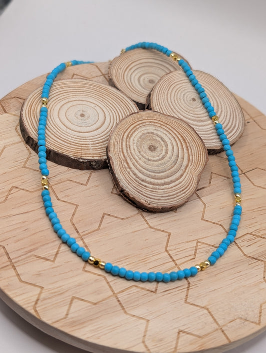 Beaded Turquoise Choker Necklace