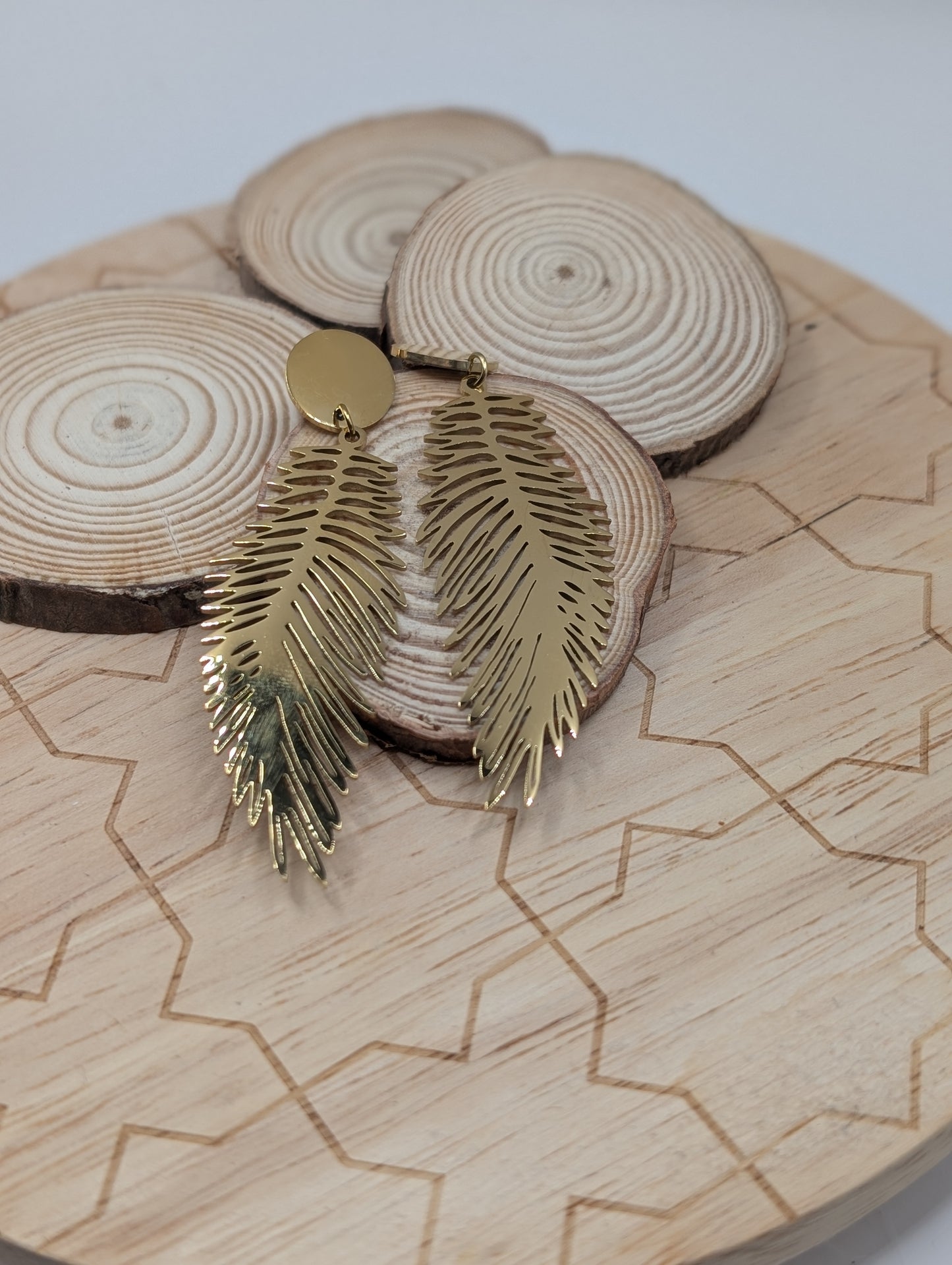 Tarnish Free Feather Drop Earrings