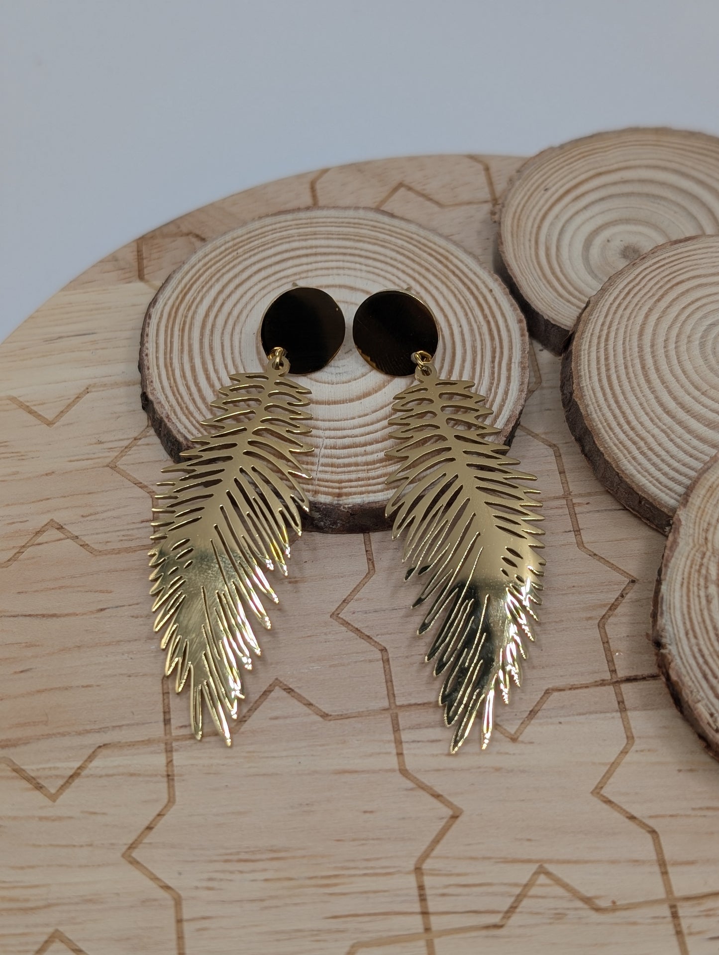 Tarnish Free Feather Drop Earrings