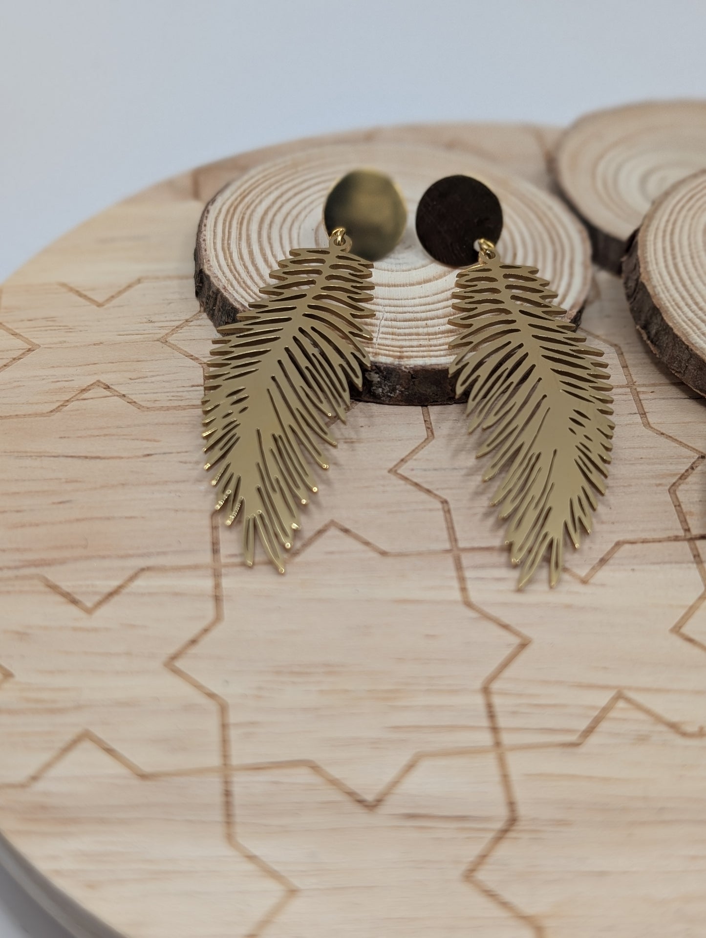 Tarnish Free Feather Drop Earrings