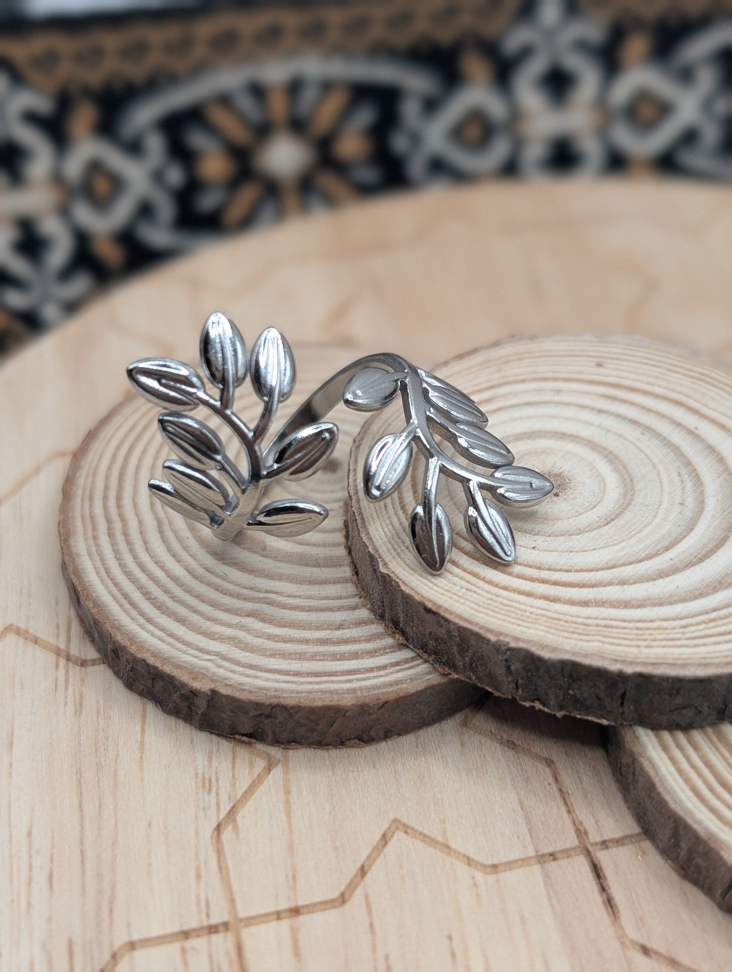 Large Adjustable Olive Wrap Ring