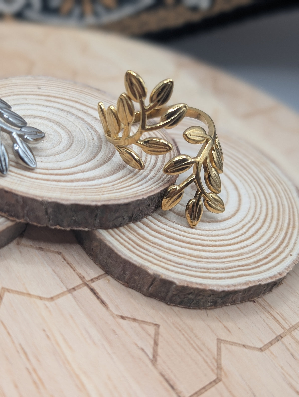 Large Adjustable Olive Wrap Ring