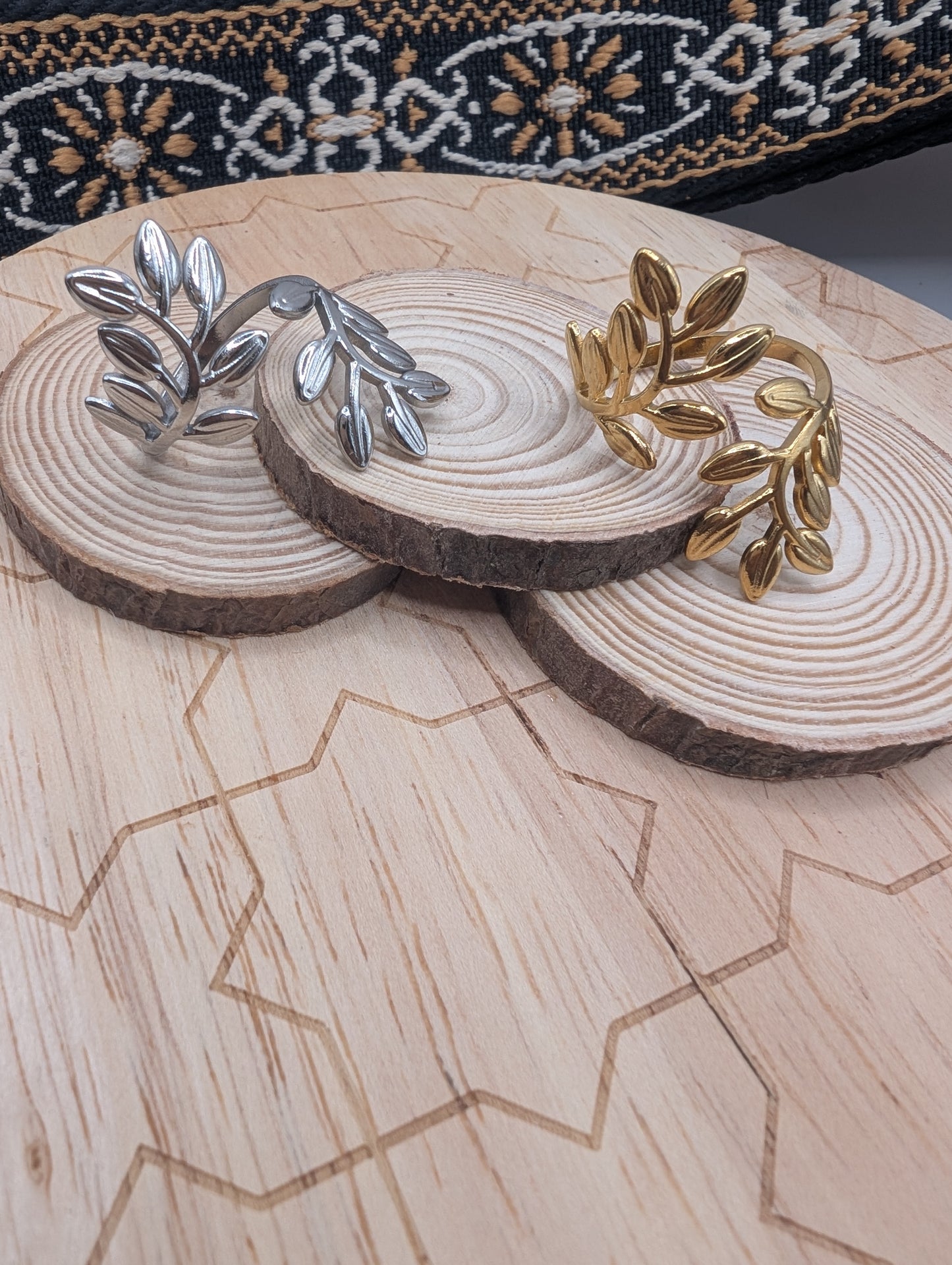 Large Adjustable Olive Wrap Ring