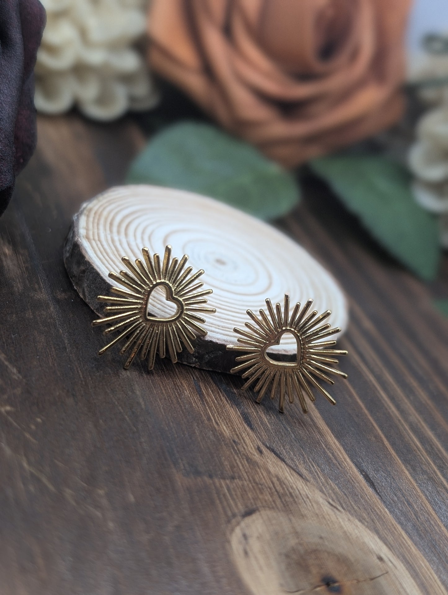 Moonburst Yellow Gold Stud Earrings