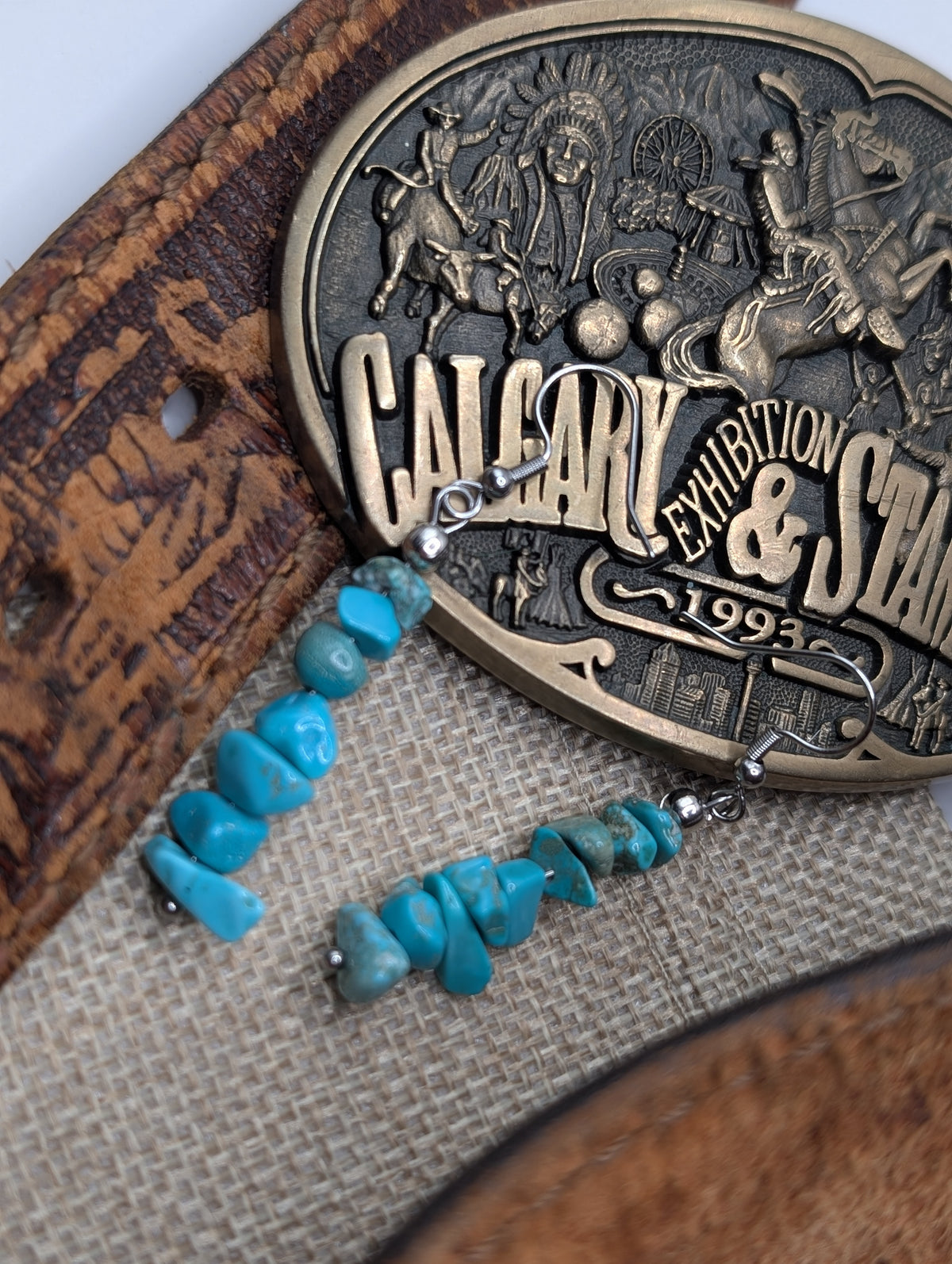 Turquoise Stone Drop Earrings