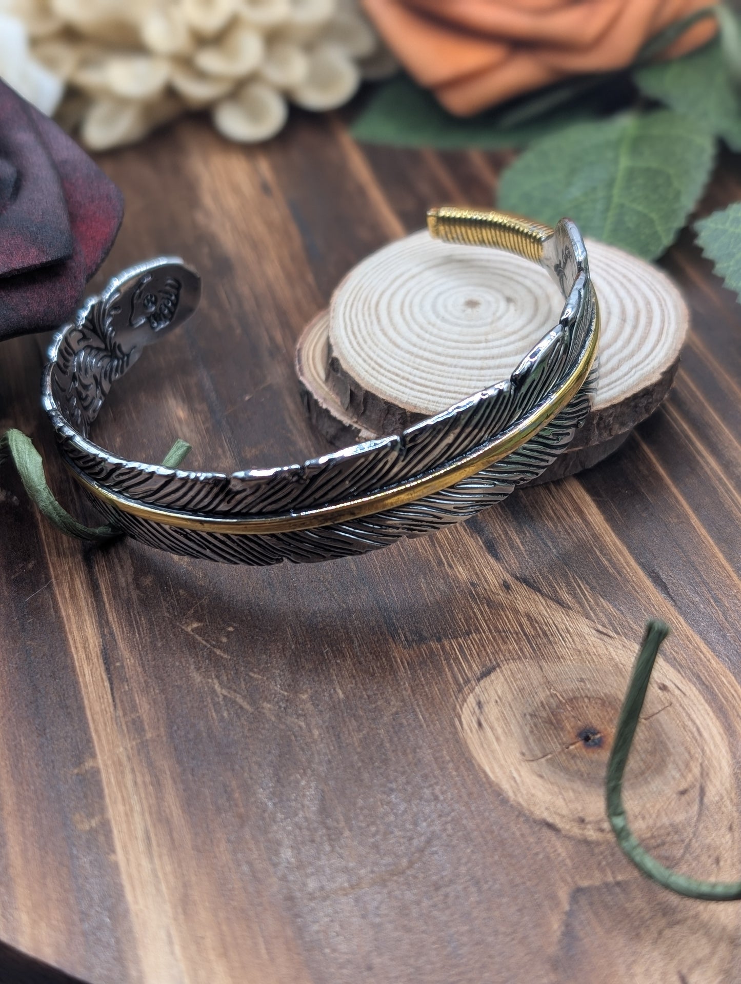 Aged Feather Bangle