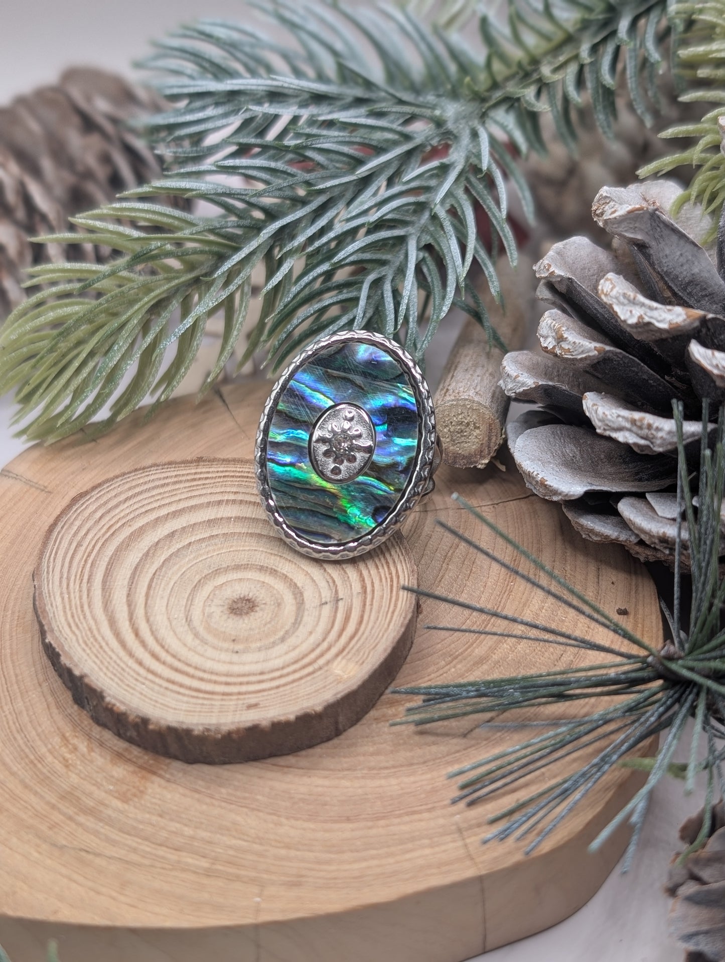 Silver Shell Concho ring