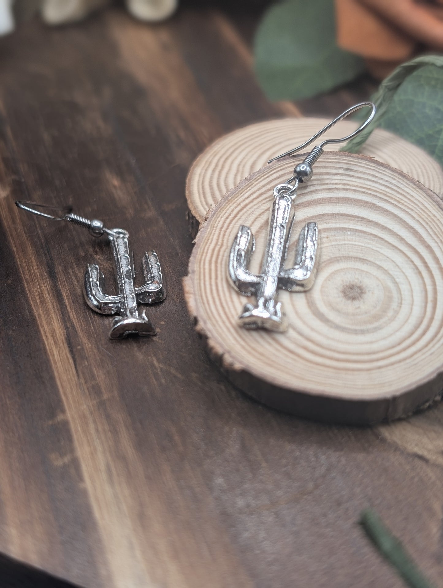 Cactus drop earrings