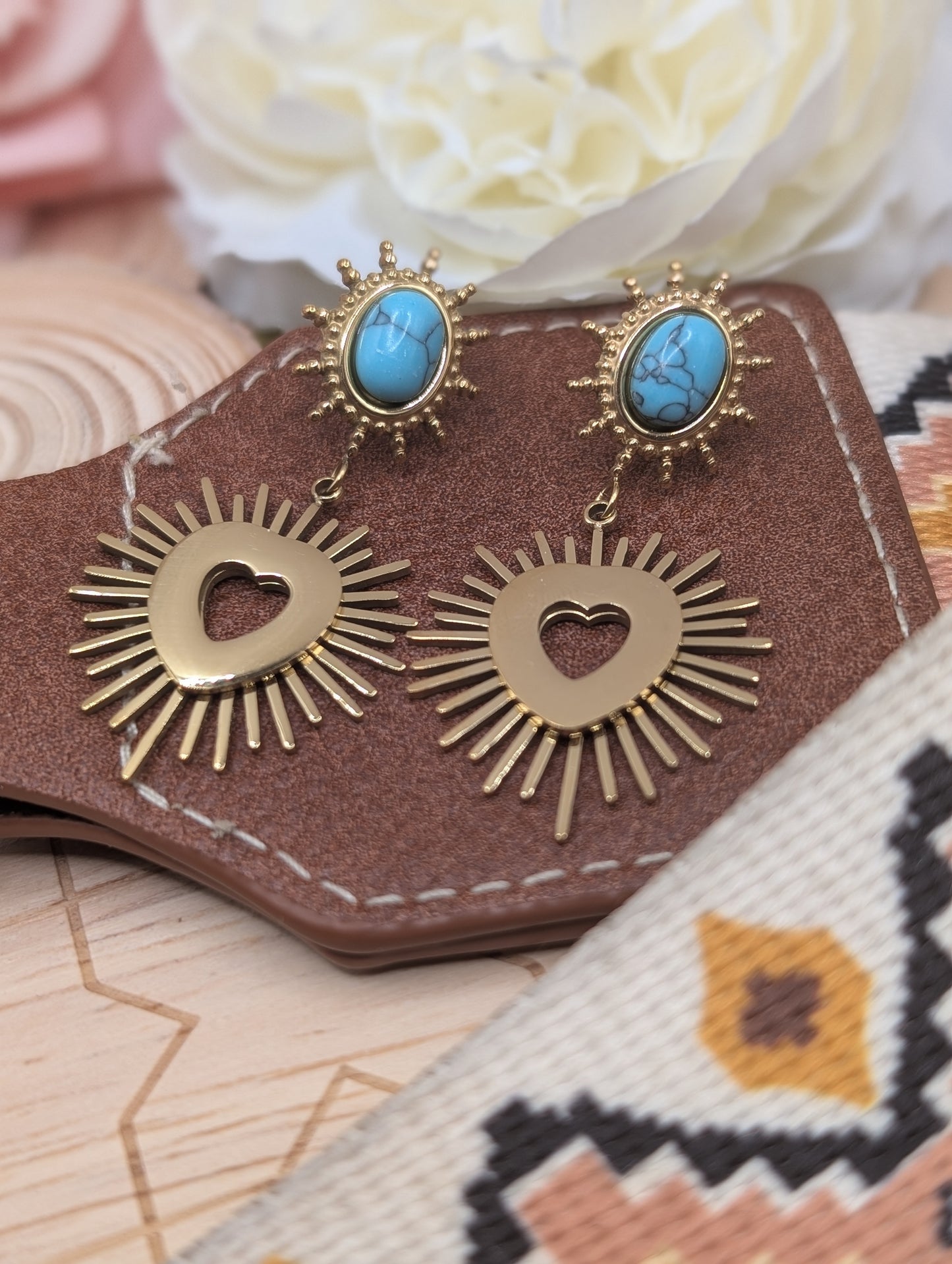 Moonburst Drop Turquoise Earrings