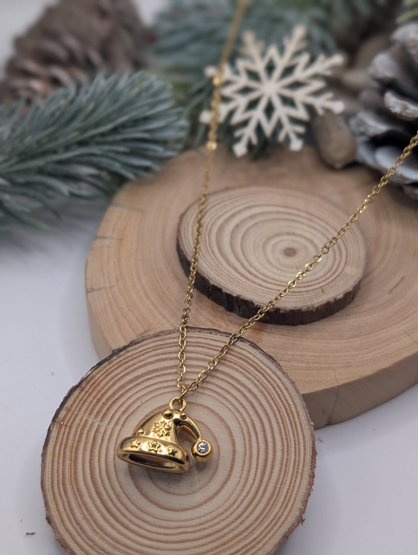 Gold Santa Hat Pendant