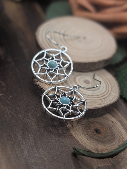 Dreamcatcher drop earrings