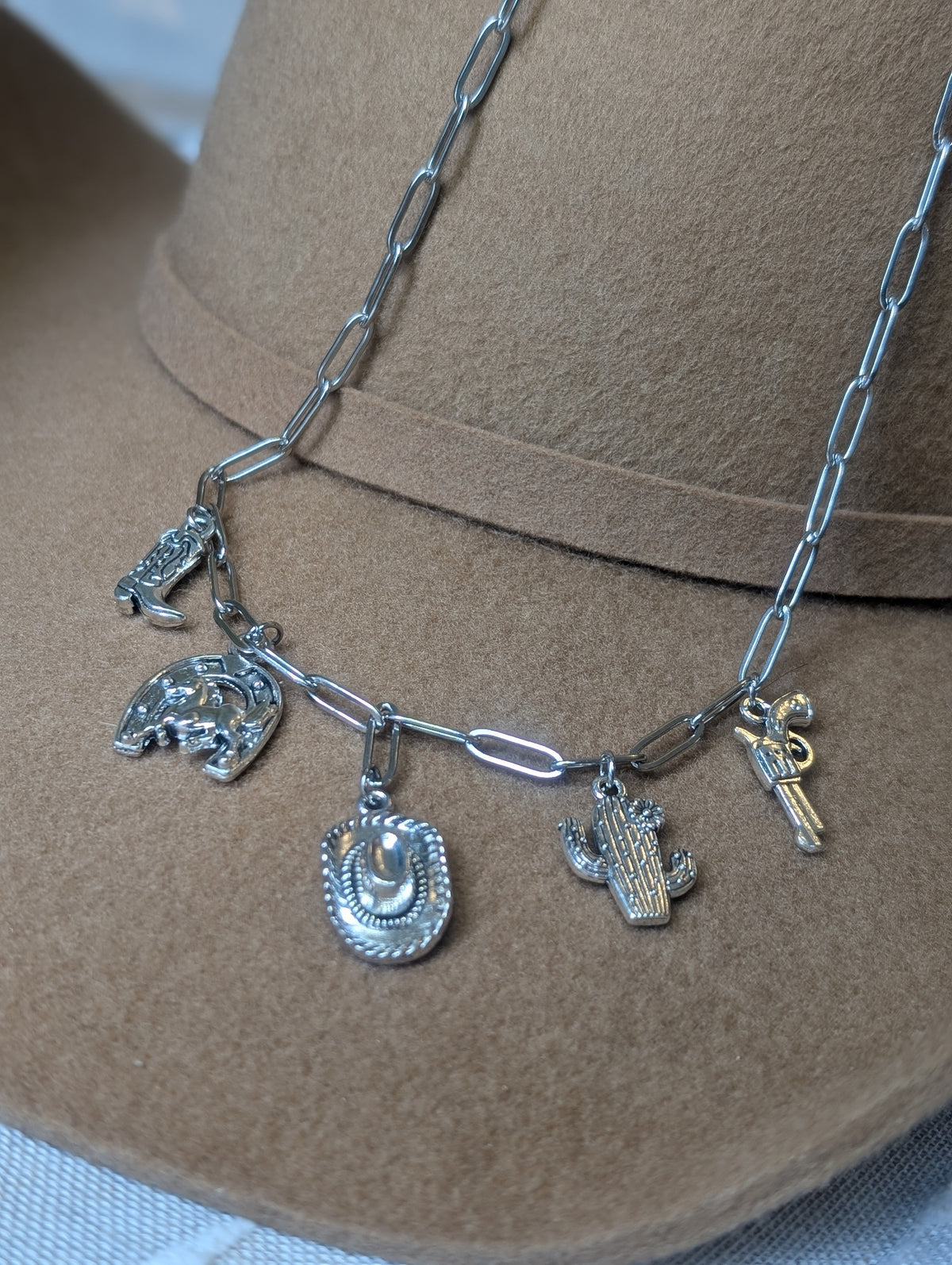 Silver Corral Charm Necklace