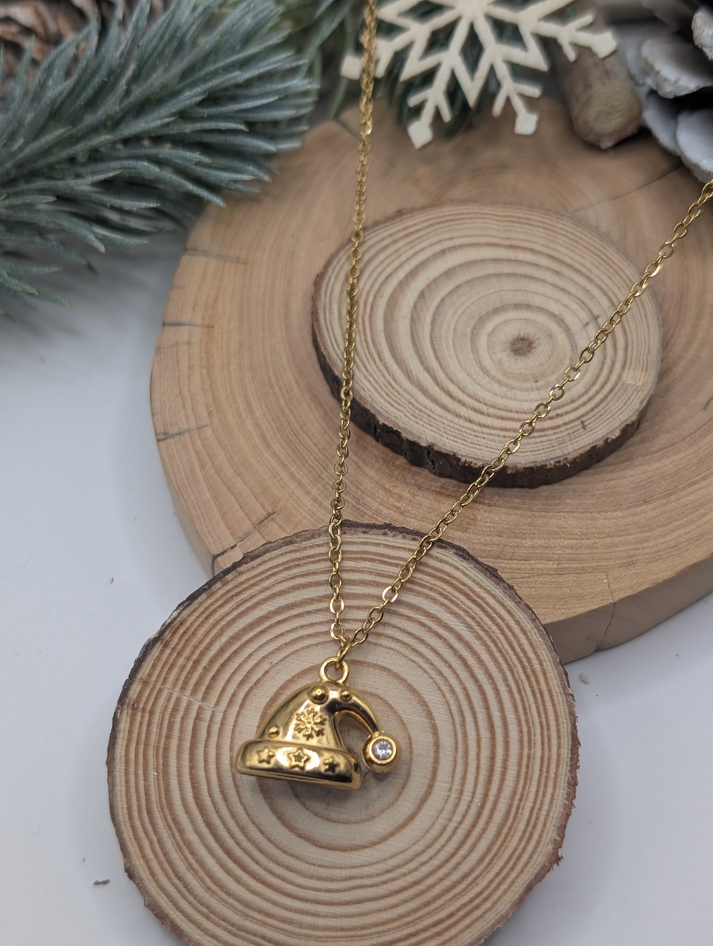 Gold Santa Hat Pendant
