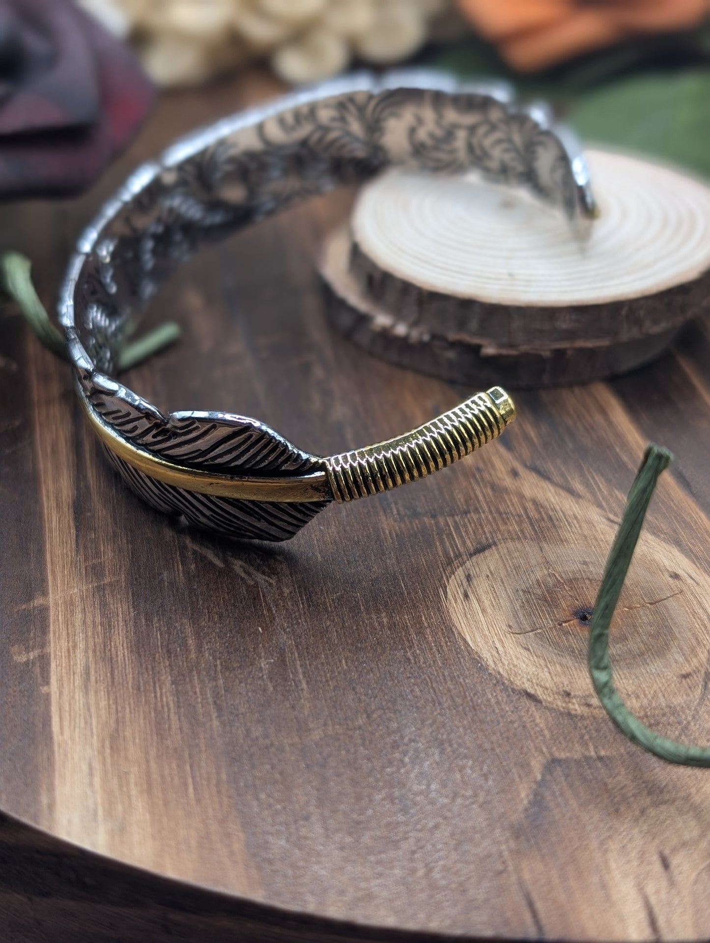 Aged Feather Bangle