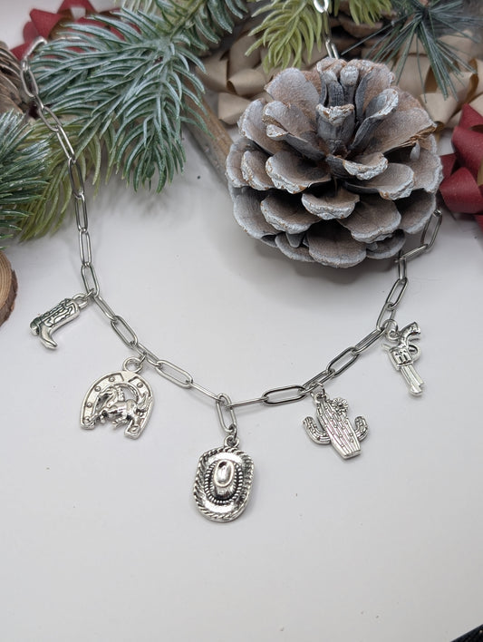 Silver Corral Charm Necklace