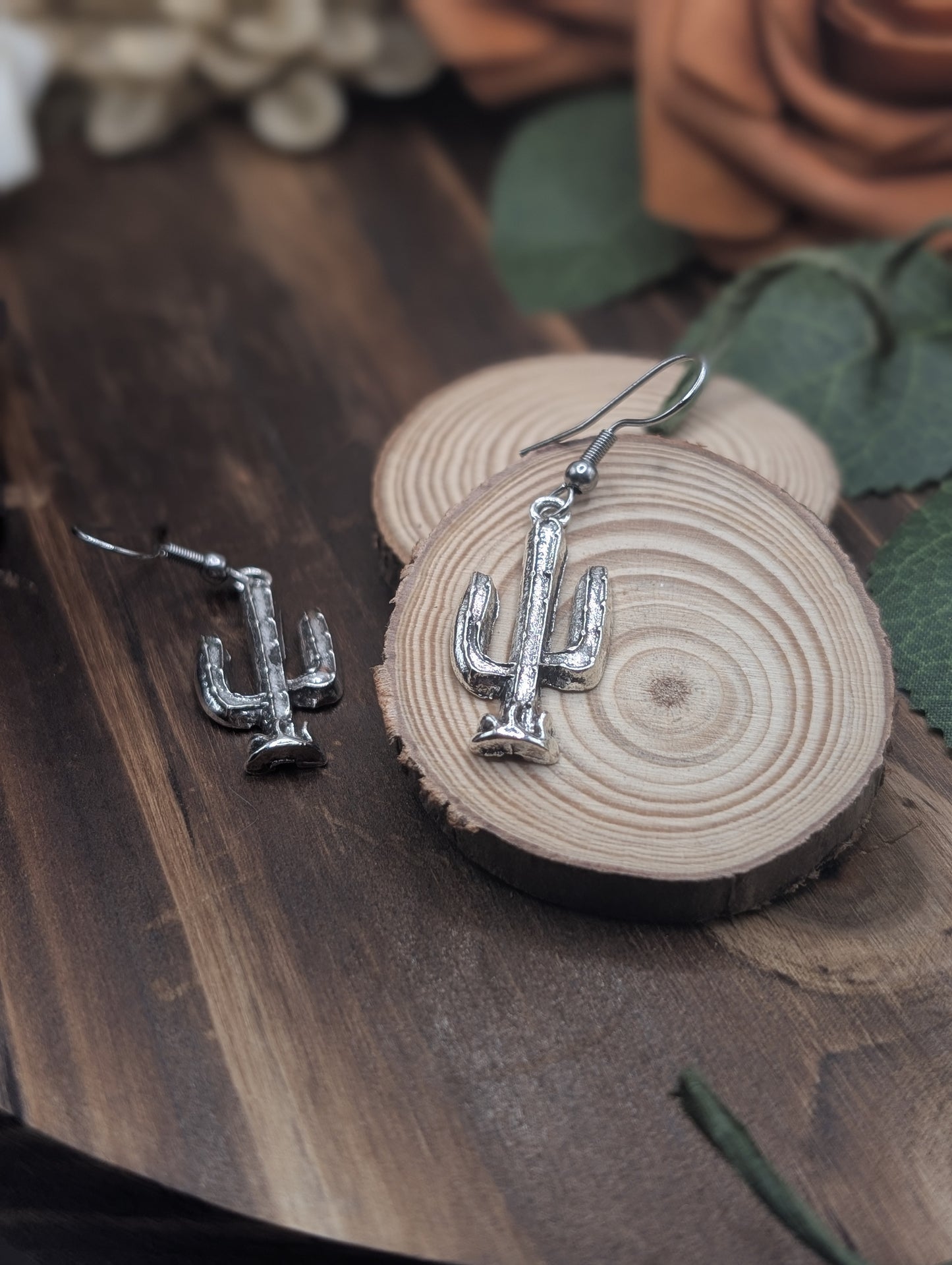 Cactus drop earrings