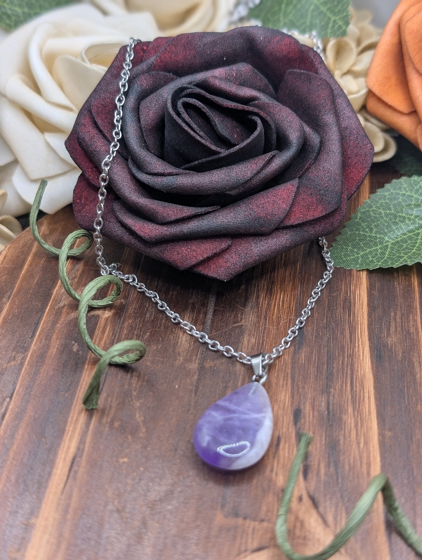 Amethyst Drop Crystal Pendant