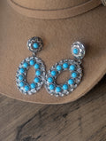 Turquoise Oval Drop Earrings