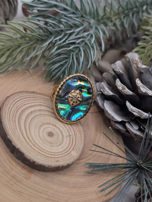 Gold Shell Concho Ring