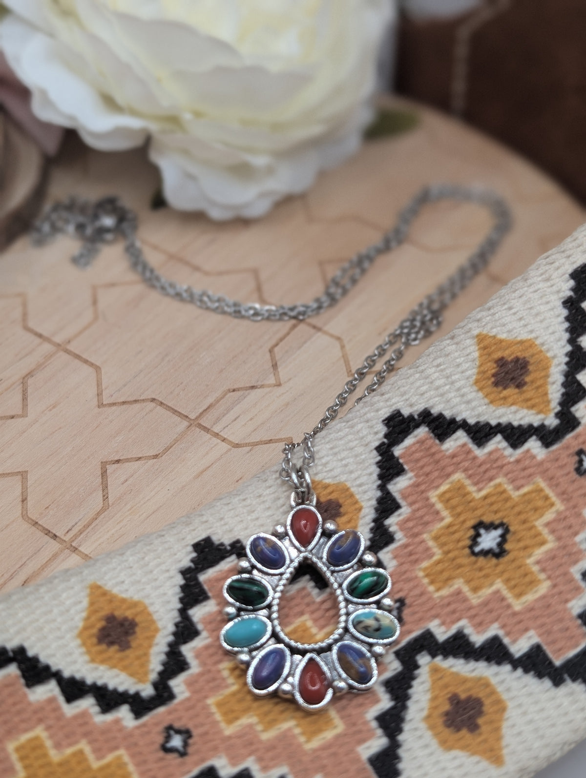Multi stone drop pendant