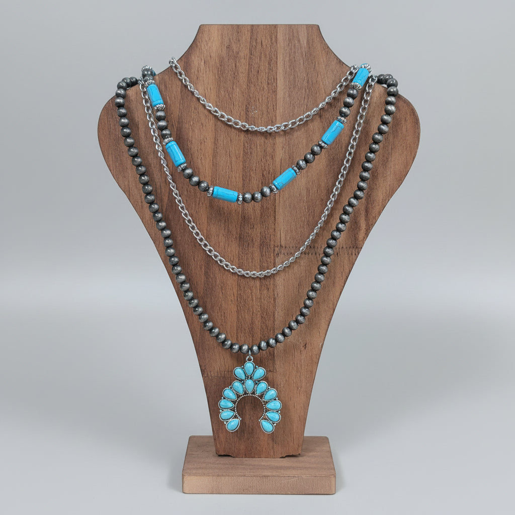 Naja beaded layered necklace