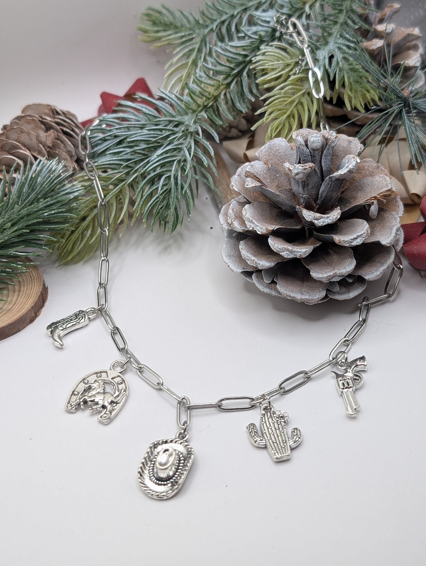 Silver Corral Charm Necklace