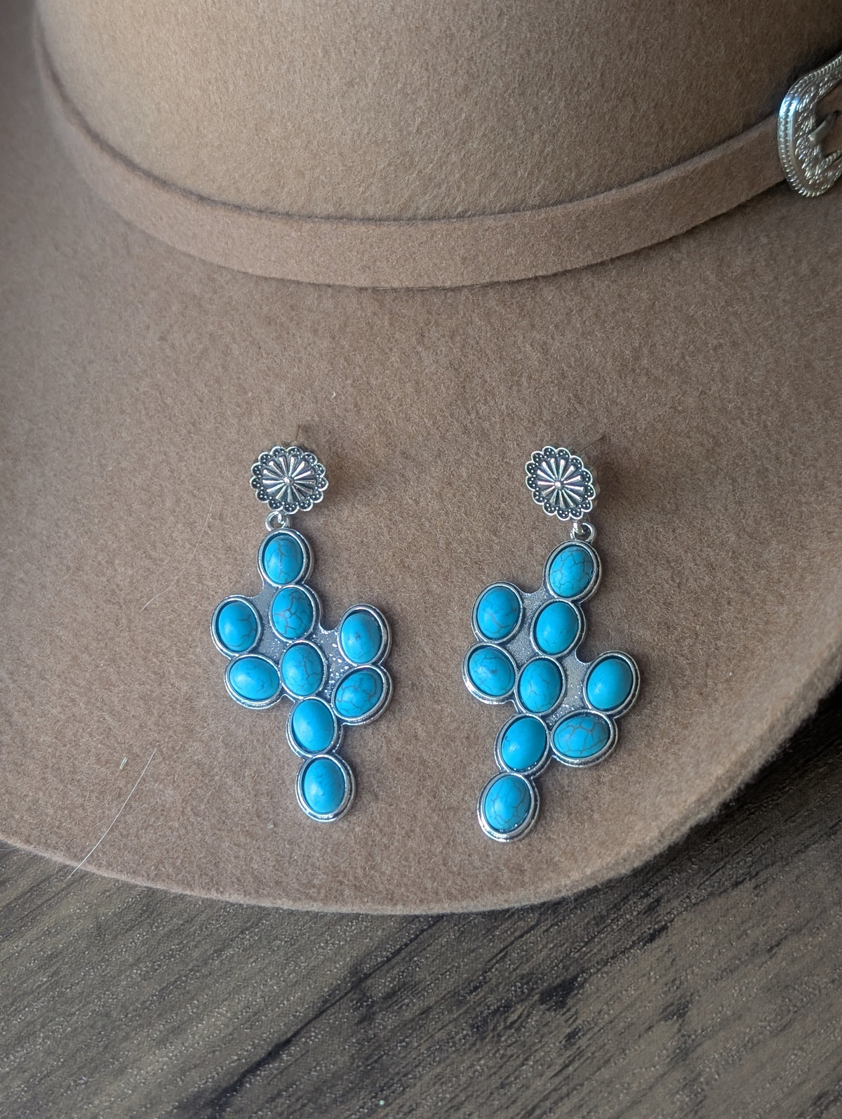 Cactus Turquoise Drop Earrings
