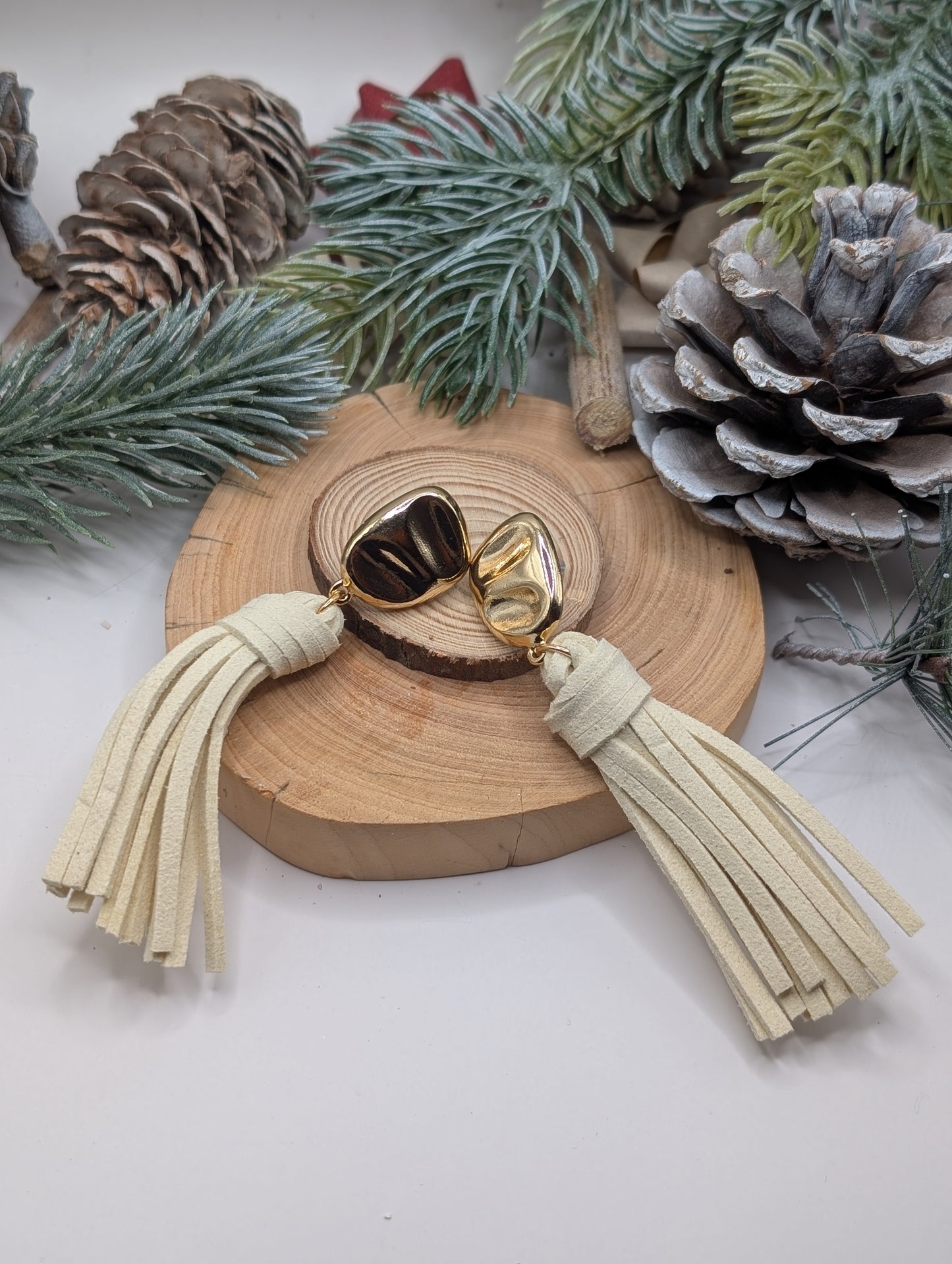 Cream Tassell Earrings