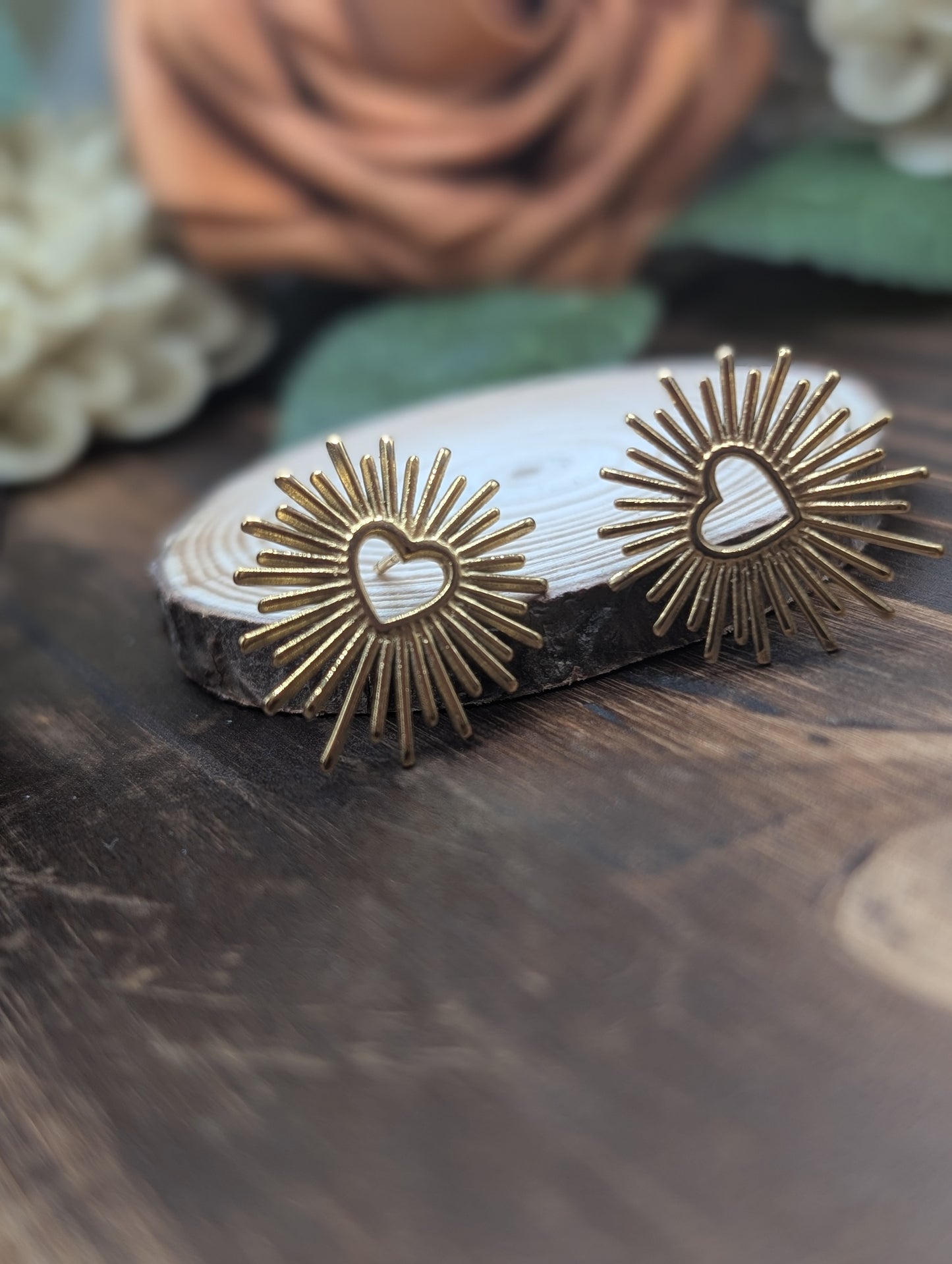 Moonburst Yellow Gold Stud Earrings