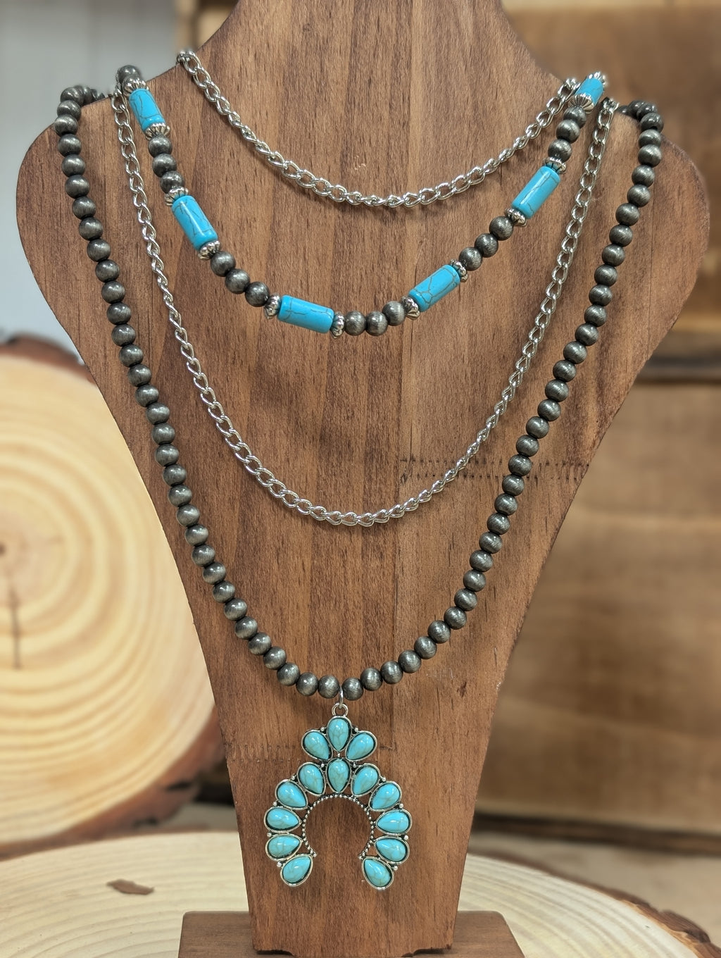 Naja beaded layered necklace