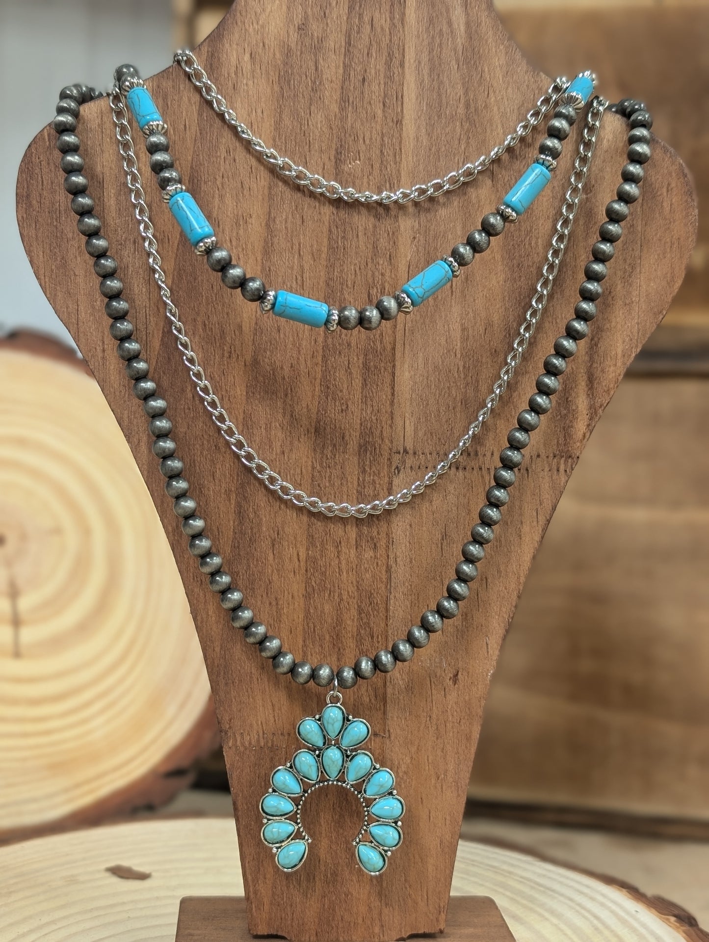 Naja beaded layered necklace