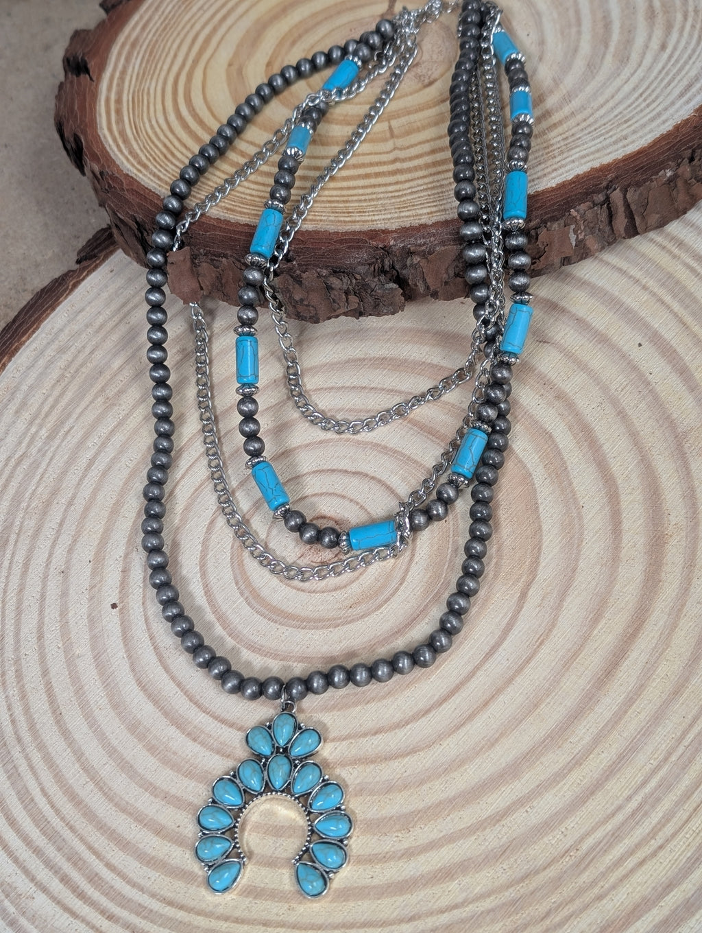 Naja beaded layered necklace