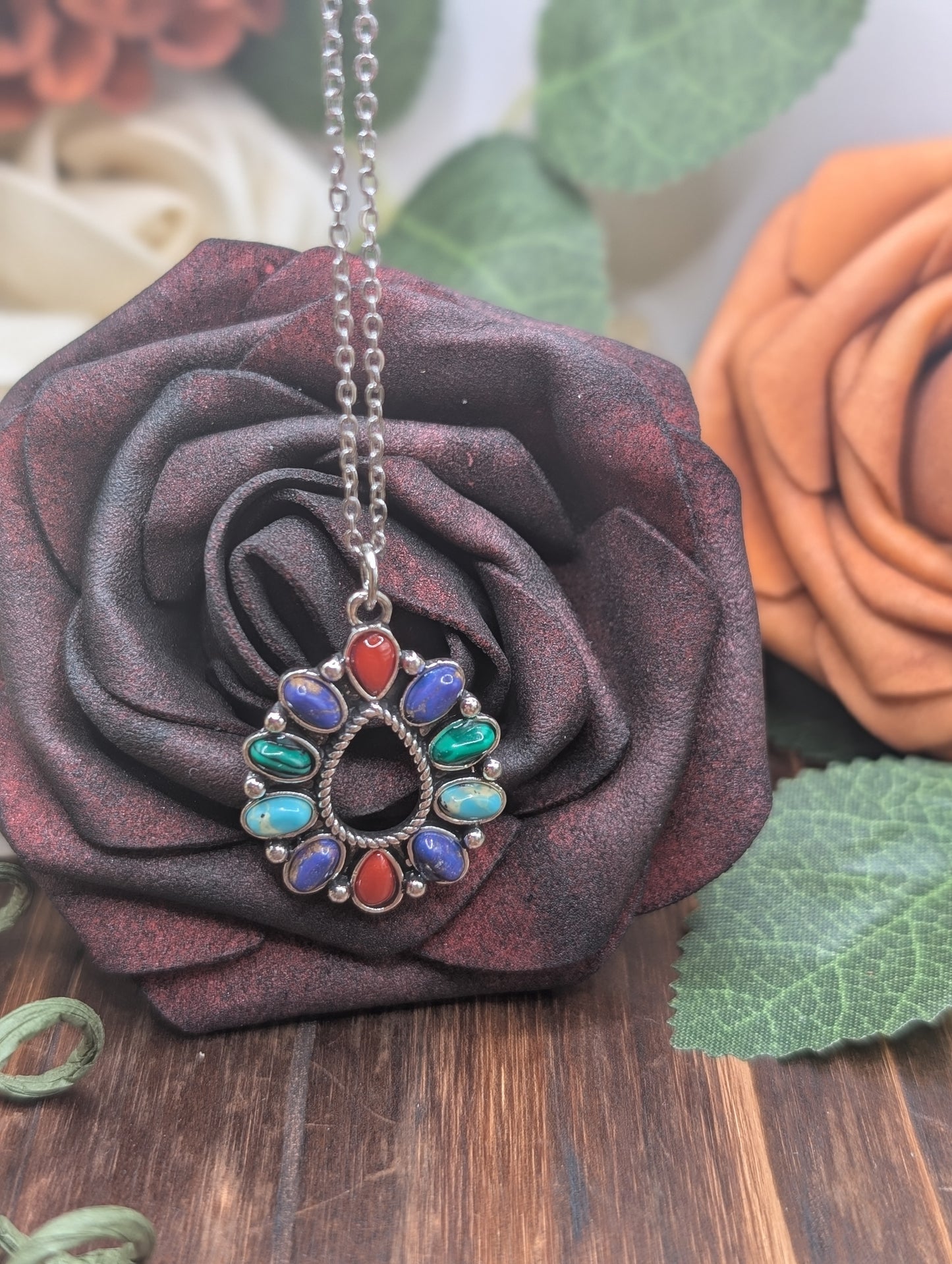 Multi stone drop pendant