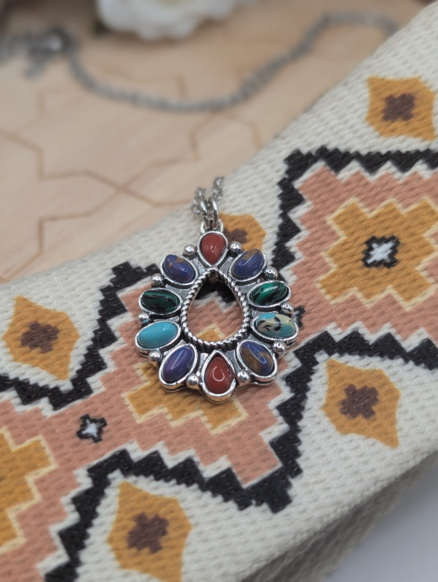 Multi stone drop pendant